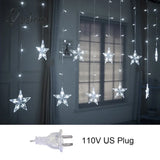 Star String Lights Led Christmas Garland Fairy Curtain Light 2.5M Outdoor Indoor For Bedroom Home