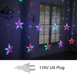 Star String Lights Led Christmas Garland Fairy Curtain Light 2.5M Outdoor Indoor For Bedroom Home