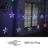 Star String Lights Led Christmas Garland Fairy Curtain Light 2.5M Outdoor Indoor For Bedroom Home