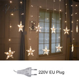 Star String Lights Led Christmas Garland Fairy Curtain Light 2.5M Outdoor Indoor For Bedroom Home