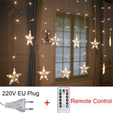 Star String Lights Led Christmas Garland Fairy Curtain Light 2.5M Outdoor Indoor For Bedroom Home