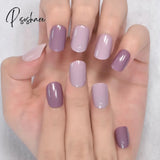 Summer Short Natural Nude White French Nail Tips False Fake Nails Gel Press On Ultra Easy Wear For