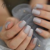 Summer Short Natural Nude White French Nail Tips False Fake Nails Uv Gel Press On Ultra Easy Wear