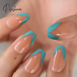 Summer Short Natural Nude White French Nail Tips False Fake Nails Uv Gel Press On Ultra Easy Wear