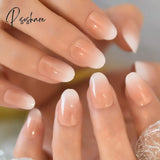 Summer Short Natural Nude White French Nail Tips False Fake Nails Uv Gel Press On Ultra Easy Wear