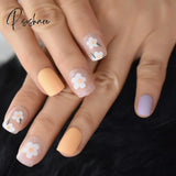 Summer Short Natural Nude White French Nail Tips False Fake Nails Uv Gel Press On Ultra Easy Wear