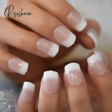 Summer Short Natural Nude White French Nail Tips False Fake Nails Uv Gel Press On Ultra Easy Wear