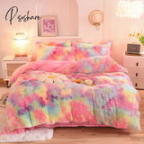 Super Shaggy Coral Fleece Warm Cozy Princess Bedding Set Mink Velvet Quilt/Duvet Cover Bed
