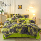 Super Shaggy Coral Fleece Warm Cozy Princess Bedding Set Mink Velvet Quilt/Duvet Cover Bed
