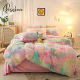 Super Shaggy Coral Fleece Warm Cozy Princess Bedding Set Mink Velvet Quilt/Duvet Cover Bed