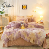 Super Shaggy Coral Fleece Warm Cozy Princess Bedding Set Mink Velvet Quilt/Duvet Cover Bed