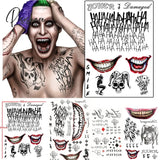 Tattoo Halloween Zombie Scar Stickers Face Festival Vampire Men Women Waterproof Tatoo Boys Fake