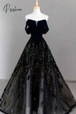 Temperament Black Celebrity Dresses Senior Sequin Strapless Off The Shoulder Luxury Shiny Formal