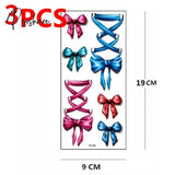 Temporary Tattoos Sticker Water Transfer For Body Art Cool 3D Waterproof Girls Flower Type L 3Pcs