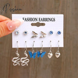 Trendy Colorful Earrings Set For Women Girls Green Resin Pearl Gold Color Metal Circle Dangle New