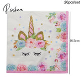 Unicorn Temporary Tattoos Stickers Decoration Waterproof Tattoo For Kids Birthday Baby Shower 20Pcs