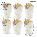 Unicorn Temporary Tattoos Stickers Decoration Waterproof Tattoo For Kids Birthday Baby Shower 6Pcs
