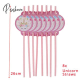 Unicorn Temporary Tattoos Stickers Decoration Waterproof Tattoo For Kids Birthday Baby Shower 8Pcs