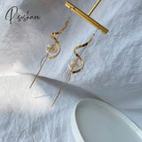 Unique Copper Wire Glass Ball Asymmetric Dangle Earrings For Women Original Handmade Brass Vintage
