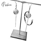 Unique Copper Wire Glass Ball Asymmetric Dangle Earrings For Women Original Handmade Brass Vintage