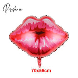 Valentine’s Day Aesthetic 5Pcs Valentines Decor Giant Aluminum Foil Balloons Lipstick Lips Red