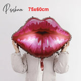 Valentine’s Day Aesthetic 5Pcs Valentines Decor Giant Aluminum Foil Balloons Lipstick Lips Red