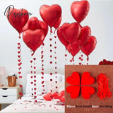 Valentine’s Day Aesthetic 5Pcs Valentines Decor Giant Aluminum Foil Balloons Lipstick Lips Red