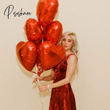 Valentine’s Day Aesthetic 5Pcs Valentines Decor Giant Aluminum Foil Balloons Lipstick Lips Red