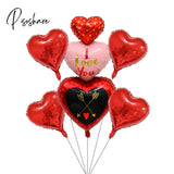 Valentine’s Day Aesthetic 5Pcs Valentines Decor Giant Aluminum Foil Balloons Lipstick Lips Red