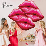 Valentine’s Day Aesthetic 5Pcs Valentines Decor Giant Aluminum Foil Balloons Lipstick Lips Red