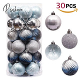Valery Madelyn30Pcs Christmas Balls 6Cm For Tree Blue Plastic Ornaments Decorations Home Pendants