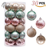 Valery Madelyn30Pcs Christmas Balls 6Cm For Tree Blue Plastic Ornaments Decorations Home Pendants