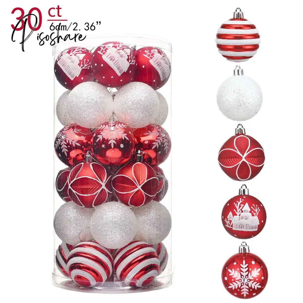 Valery Madelyn30Pcs Christmas Balls 6Cm For Tree Blue Plastic Ornaments Decorations Home Pendants