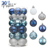 Valery Madelyn30Pcs Christmas Balls 6Cm For Tree Blue Plastic Ornaments Decorations Home Pendants