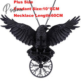 Vintage Goth Black Crow Pendant Neckalce For Women Dark Viking Mysticsymbol Retro Hippie Unisex