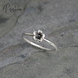 Vintage Silver Color Rings Mens Womens Exquisite Hand Carved Floral Boho Simple Style Wedding