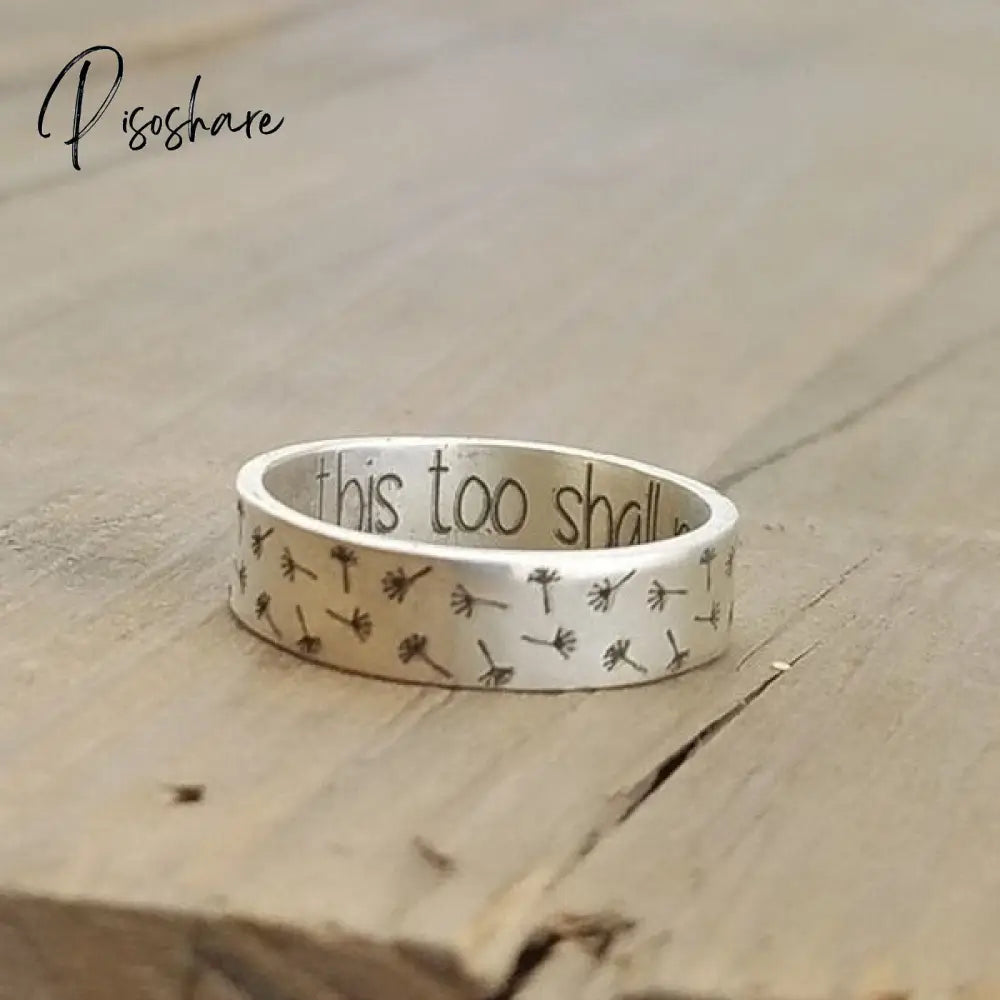 Vintage Silver Color Rings Mens Womens Exquisite Hand Carved Floral Boho Simple Style Wedding