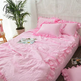 Water Washed Cotton Bubble Wrap Princess Style Lace Summer Cool Quilt With Air Conditioning Thin