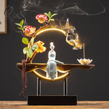 Waterfall Backflow Incense Burner Ladies Stick Holder Buddha Home Decoration Ceramic Handmade