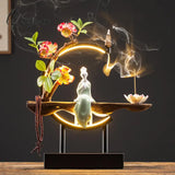 Waterfall Backflow Incense Burner Ladies Stick Holder Buddha Home Decoration Ceramic Handmade