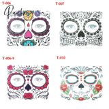 Waterproof Facial Makeup Sticker Special Face Tattoo Day Of The Dead Skull Dress Up Halloween