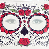 Waterproof Facial Makeup Sticker Special Face Tattoo Day Of The Dead Skull Dress Up Halloween