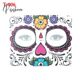 Waterproof Facial Makeup Sticker Special Face Tattoo Day Of The Dead Skull Dress Up Halloween