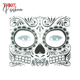 Waterproof Facial Makeup Sticker Special Face Tattoo Day Of The Dead Skull Dress Up Halloween