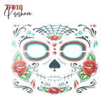 Waterproof Facial Makeup Sticker Special Face Tattoo Day Of The Dead Skull Dress Up Halloween