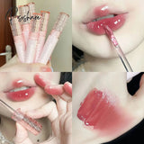 Waterproof Mirror Water Light Glass Lip Gloss Glaze Nude Brown Clear Tint Not Sticky Moisturizing