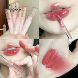 Waterproof Mirror Water Light Glass Lip Gloss Glaze Nude Brown Clear Tint Not Sticky Moisturizing