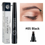 Waterproof Natural Eyebrow Pen Four-Claw Eye Brow Tint Makeup 5 Colors Pencil Brown Black Grey