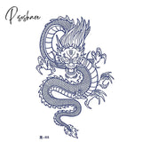 Waterproof Temporary Tattoo Sticker Japanese Style Black White Flame Dragon Body Art Fake Flash Arm