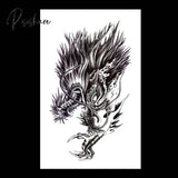 Waterproof Temporary Tattoo Sticker Japanese Style Black White Flame Dragon Body Art Fake Flash Arm